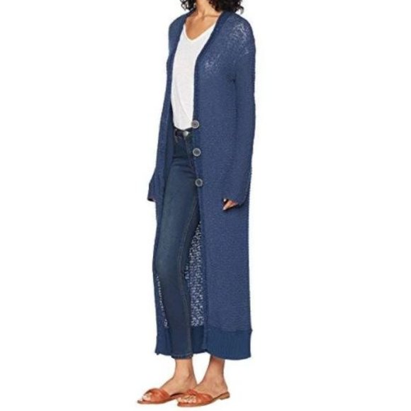 Free People Sweaters - Free People Clearwater Cardigan Duster Blue XS